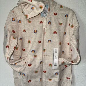 Cat & Jack Cream Hoodie with Rainbow Accents Brand Neq W Tags Size M 8